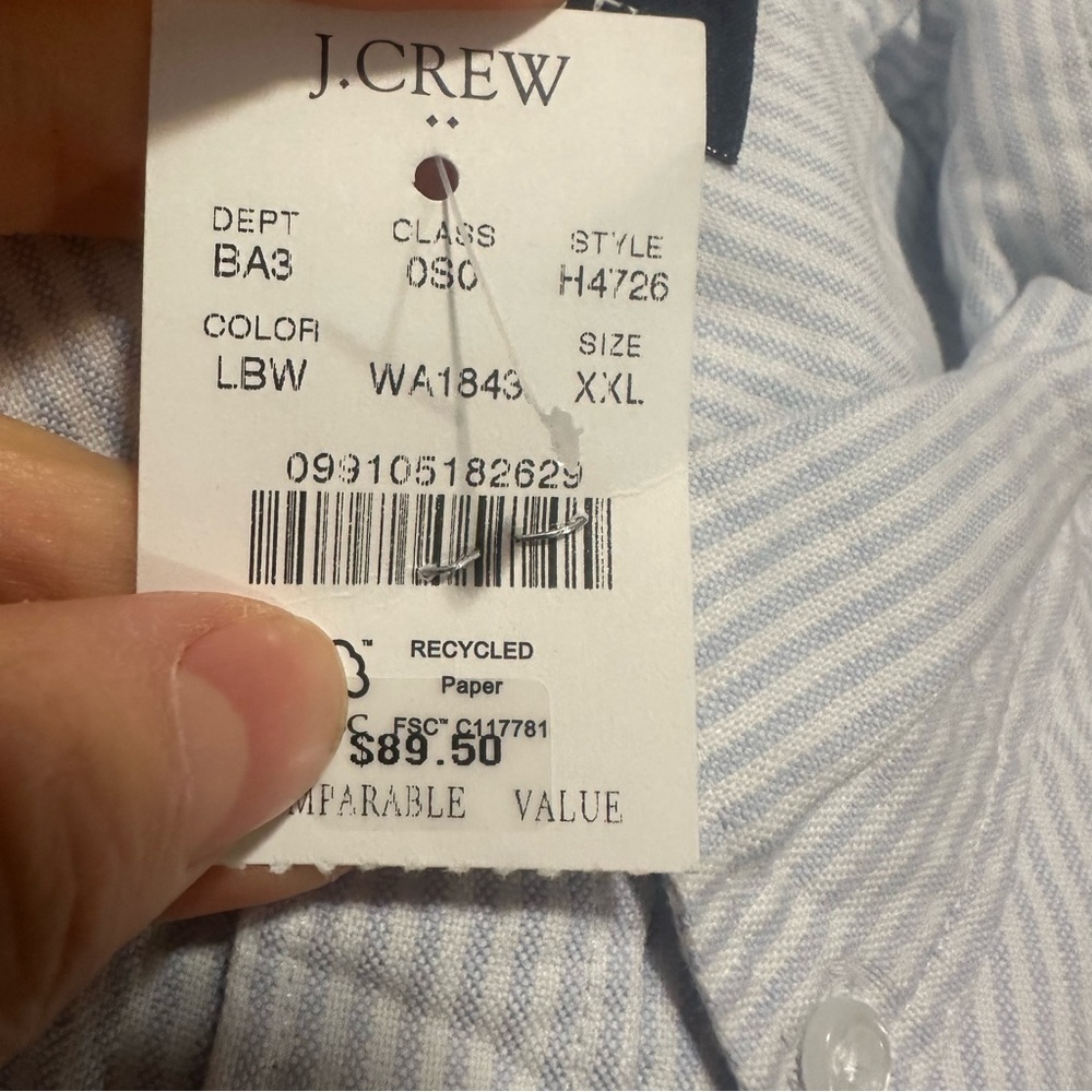 J crew ludlow blue white Slim flex oxford shirt - Picture 4 of 4